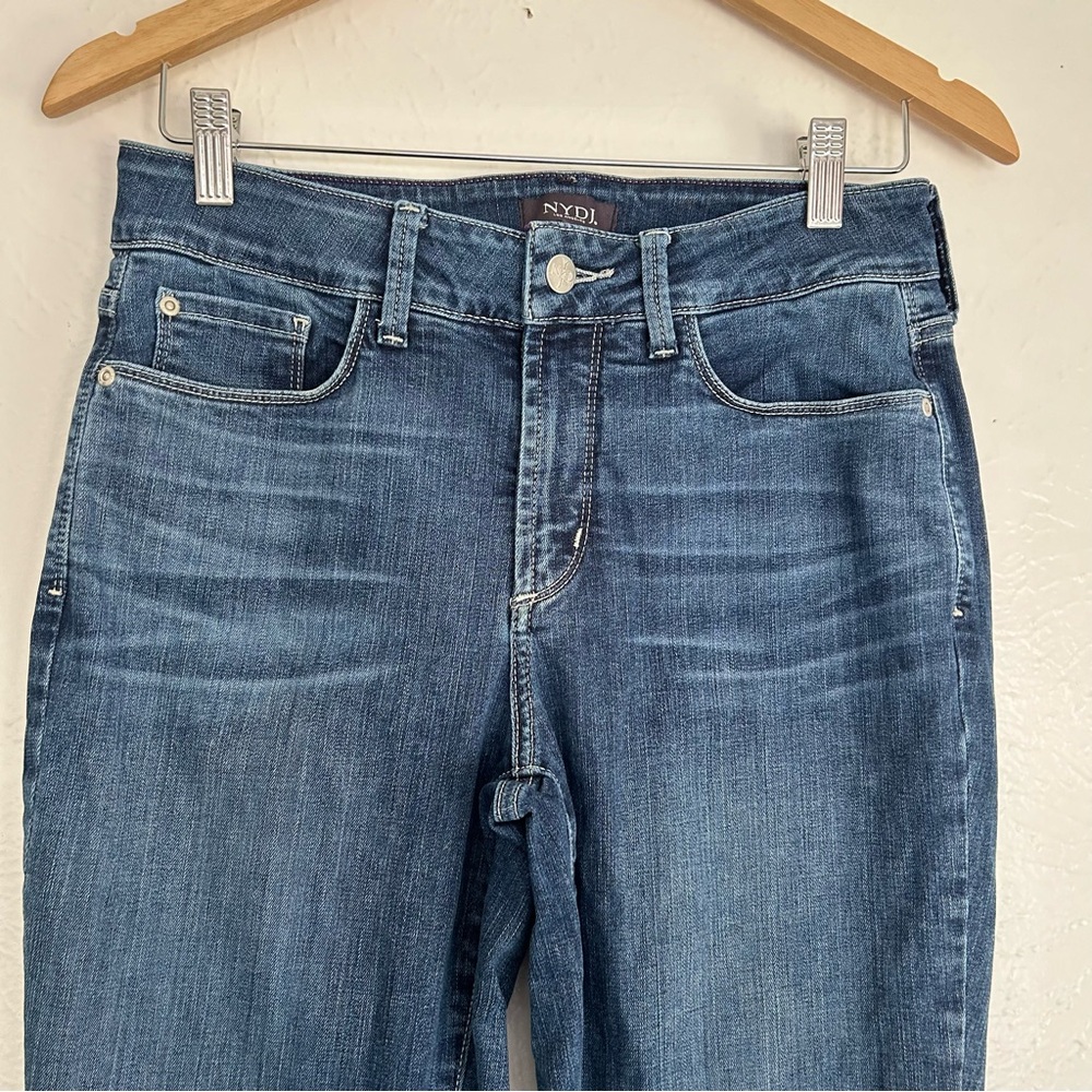 NYDJ Marilyn Straight Medium Wash Jean High-rise Minimalist Western Retro 6 - Picture 3 of 7